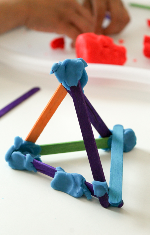 Building 2D & 3D Shapes with Craft Sticks - In The Playroom