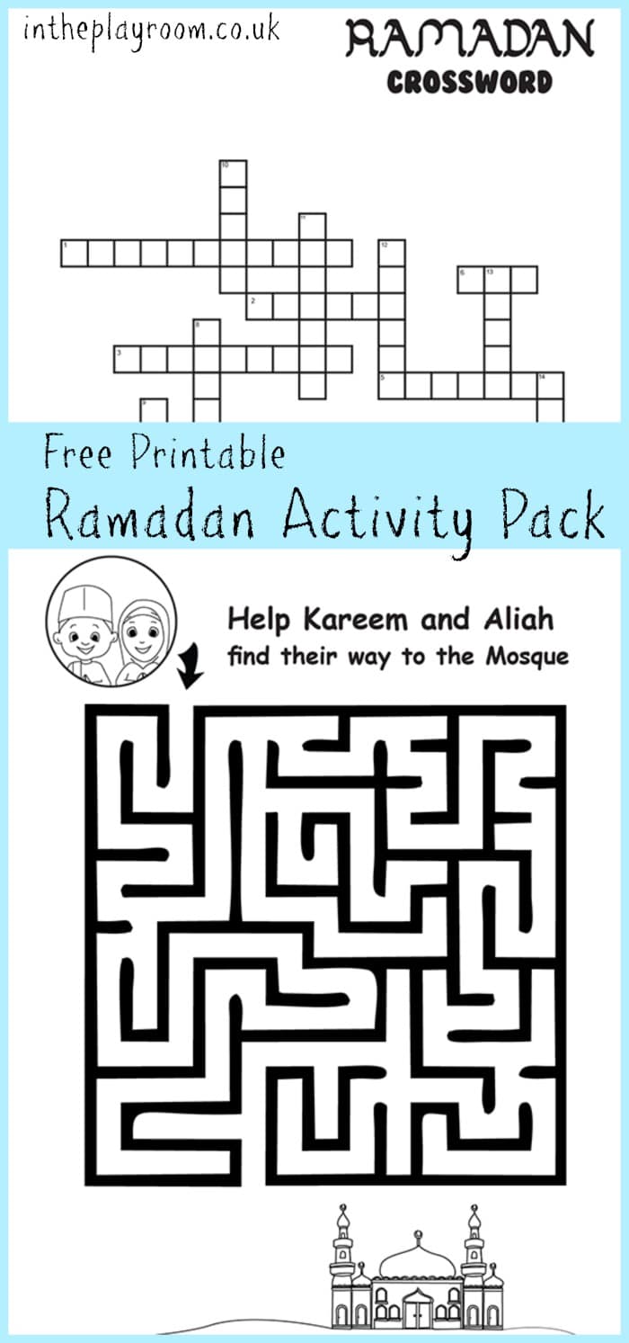 Ramadan Maze and Crossword Printable Activities In The Playroom