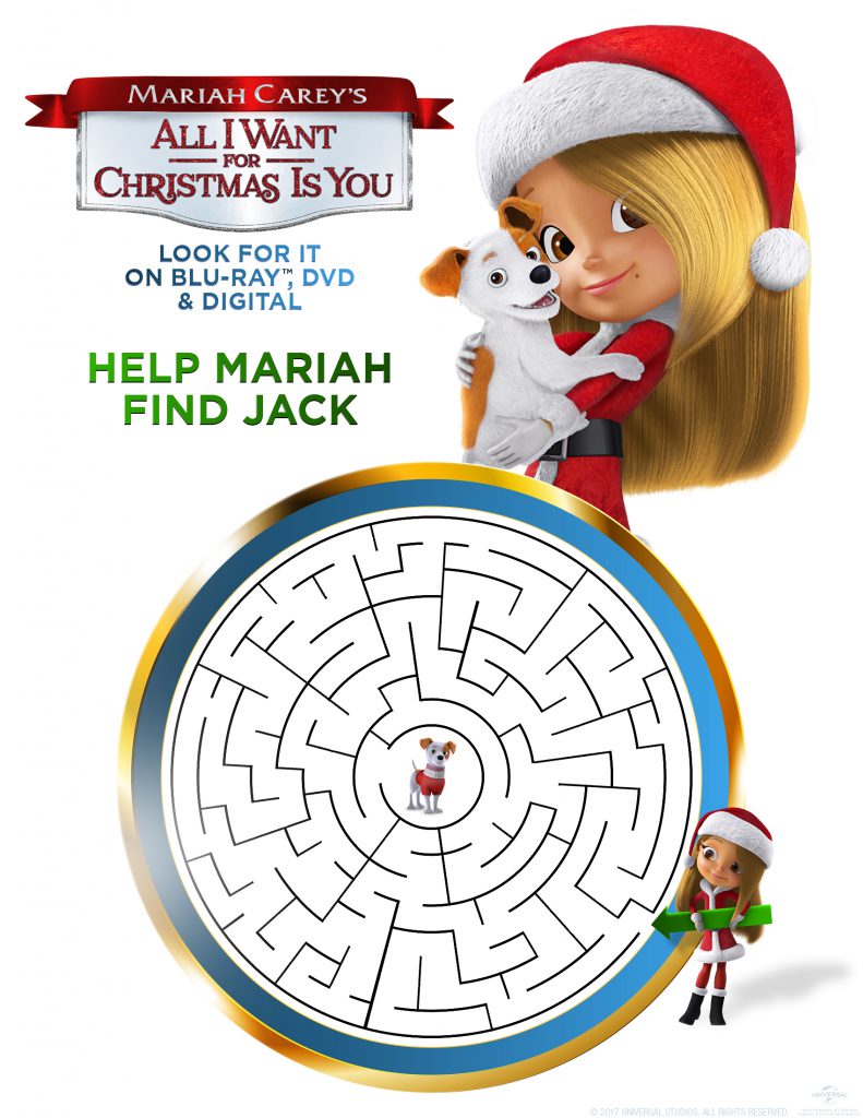 Mariah Carey's All I Want for Christmas Is You Movie and Activity Sheet Printable - In The Playroom