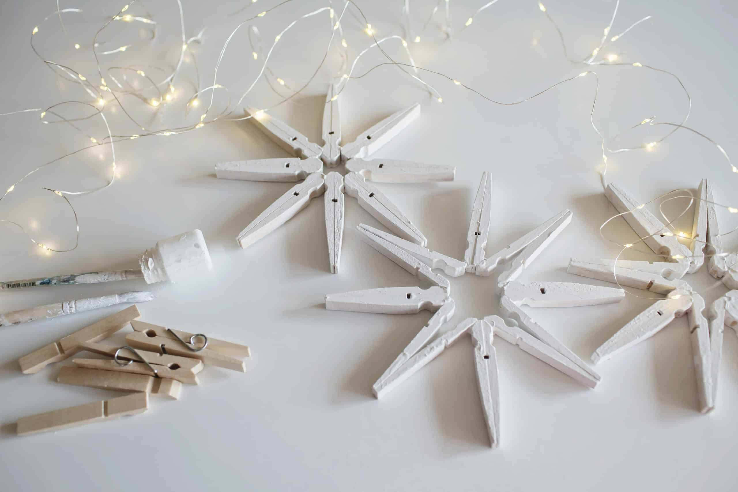Clothes Pin Snowflake Craft - Play and Learn Every Day