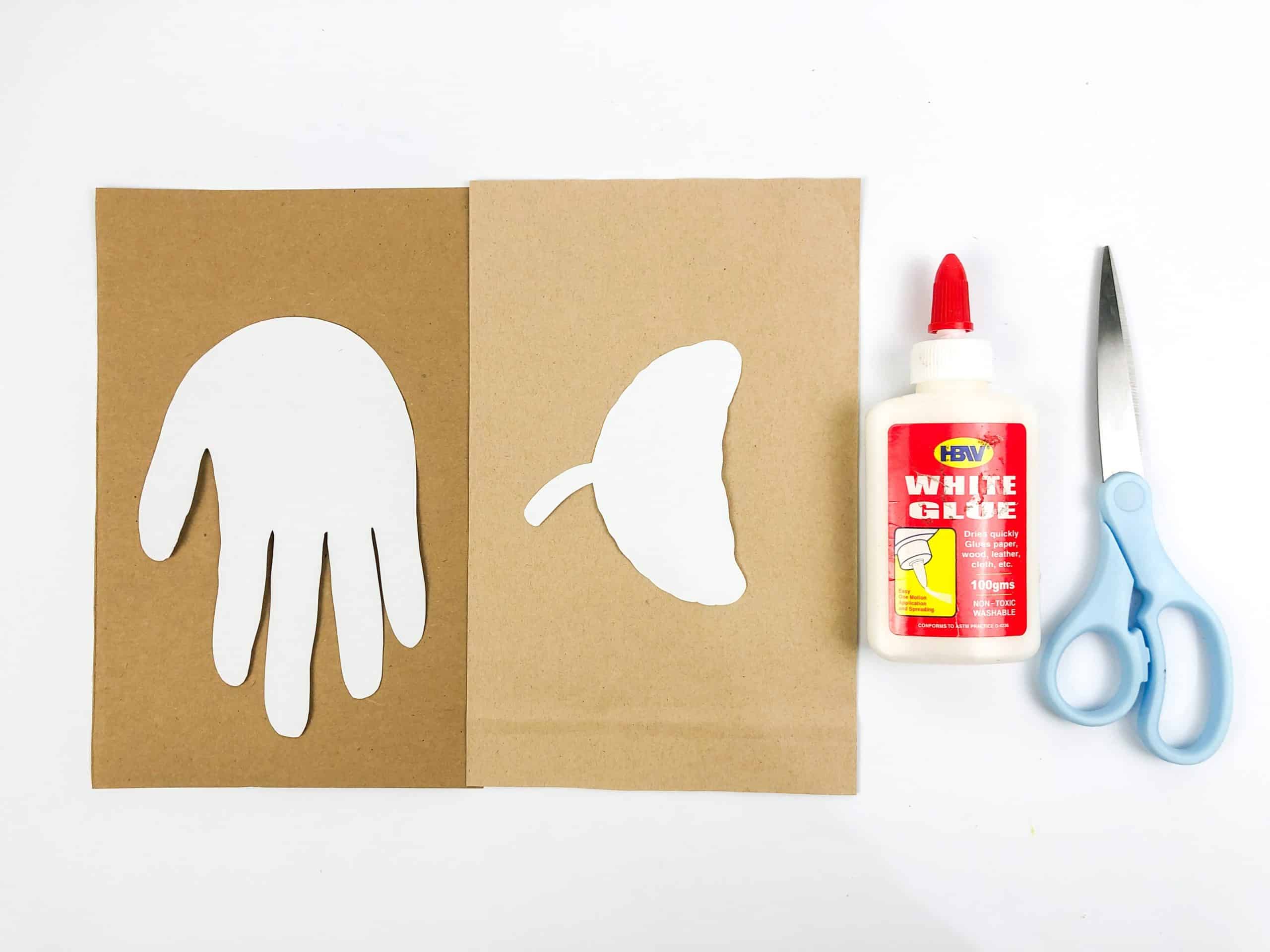 Print Handcraft Pattern Handprint Acorn Craft - In The Playroom