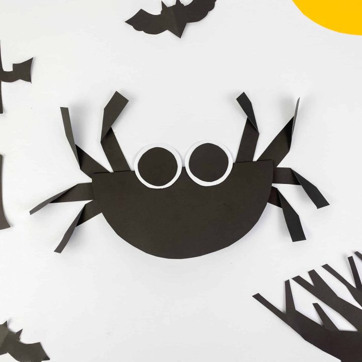 Rocking Paper Halloween Spider Craft - In The Playroom